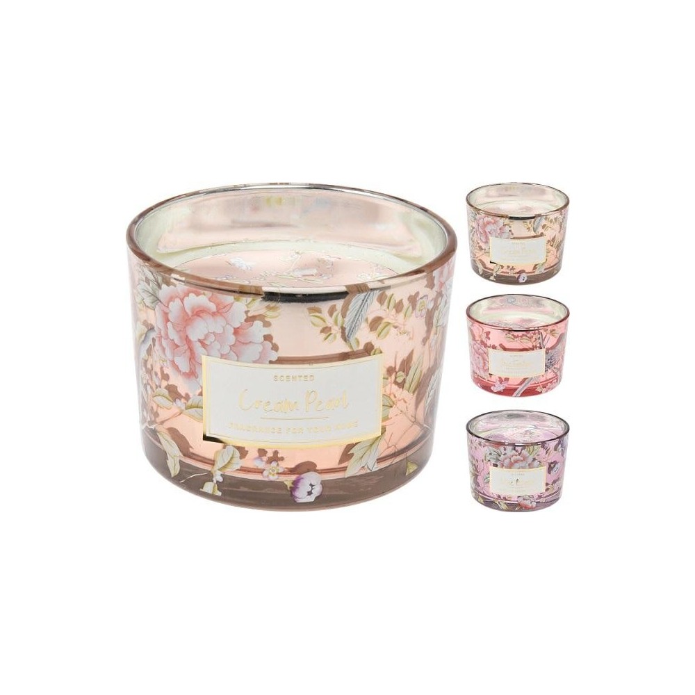 VASO VETRO CON CERA 11X8CM 3 A